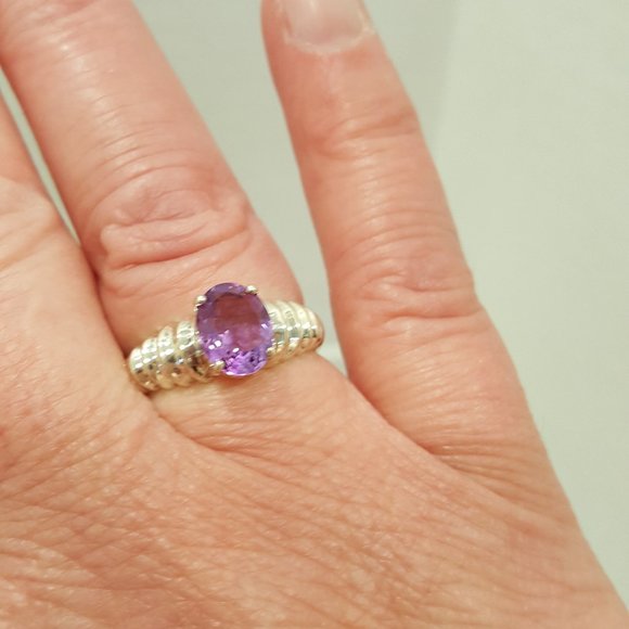 Sterling Amethyst Ring  size 9 - Picture 3 of 5